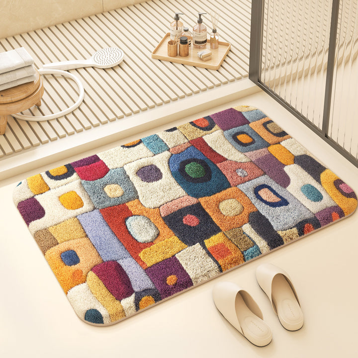 Colorful Geometric Design Bath Mat Bowlift