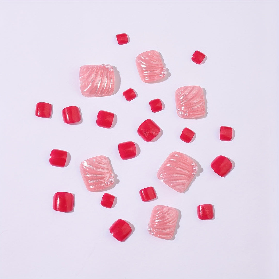 Nail art set with elegant shell designs and glitter accents Bowlift