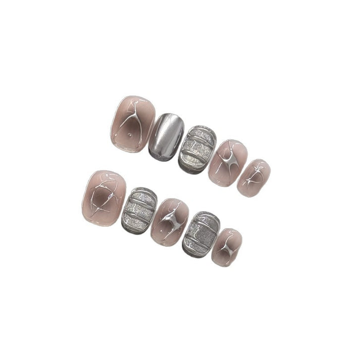 Elegant Abstract Press-On Nail Art Set Bowlift
