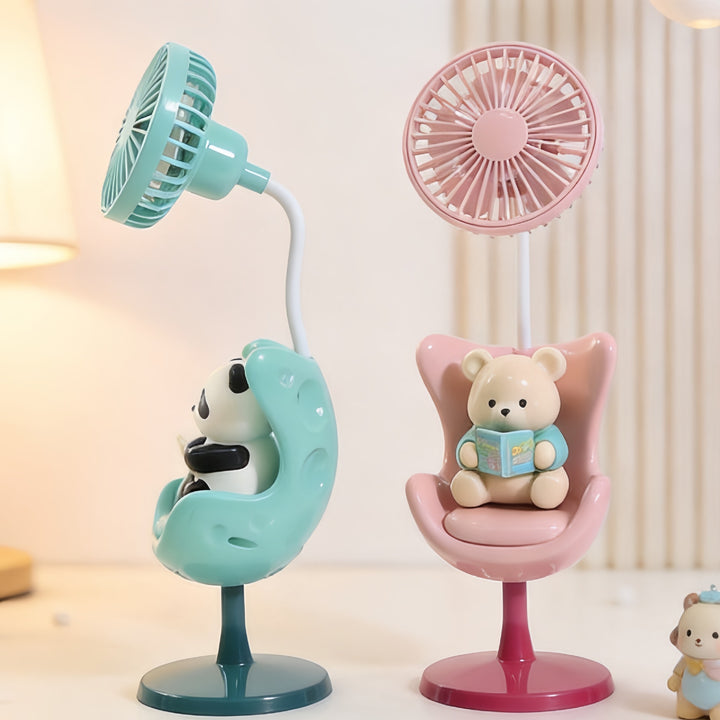 Ladies creative table fan with fun bear design Bowlift