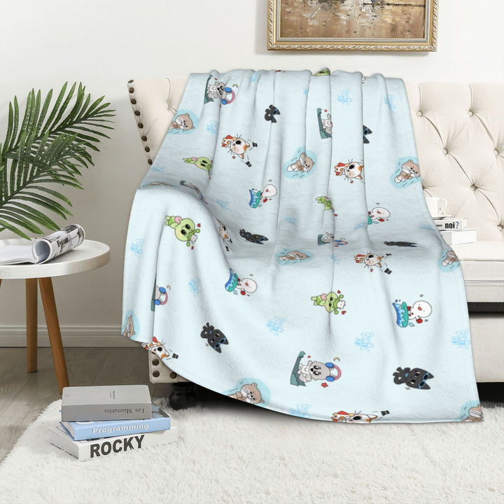 Cartoon-Themed Soft Fleece Throw Blanket