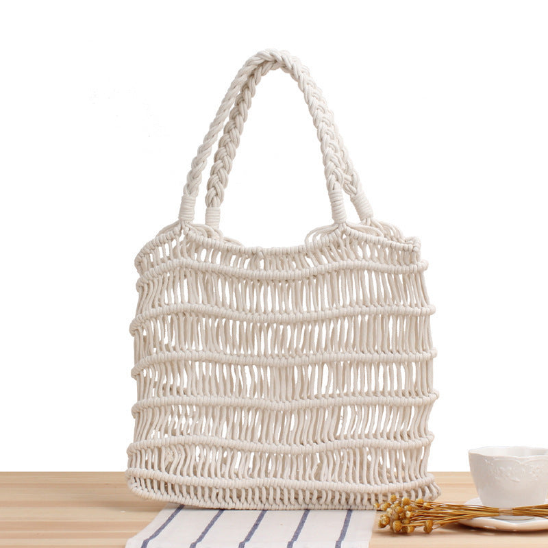 Braided tote bag with inner pouch Bowlift