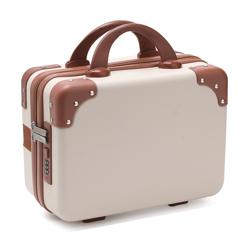 hard-shell vanity carry cosmetic case with reinforced corners and combination lock Bowlift