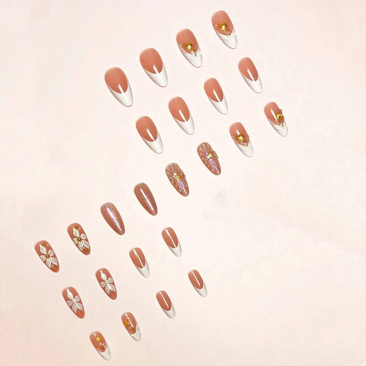Glamorous Floral Stiletto Press-On Nail Set Bowlift