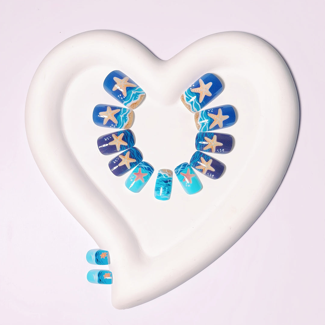 Artificial Nail Design Set with Maritime Motif Bowlift