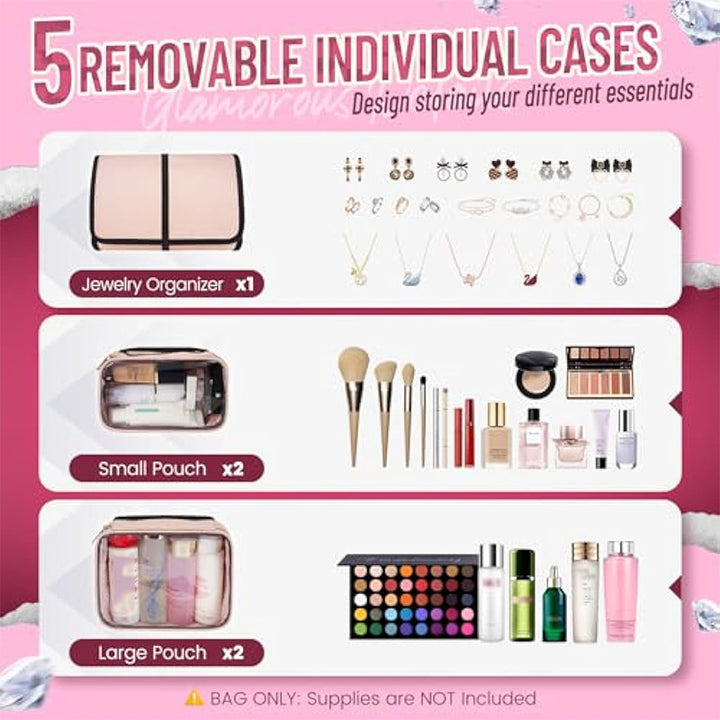 Cosmetic Organizer Backpack with Practical Compartment Design Bowlift