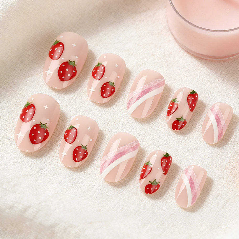 Strawberry-Themed Nail Art Set Bowlift