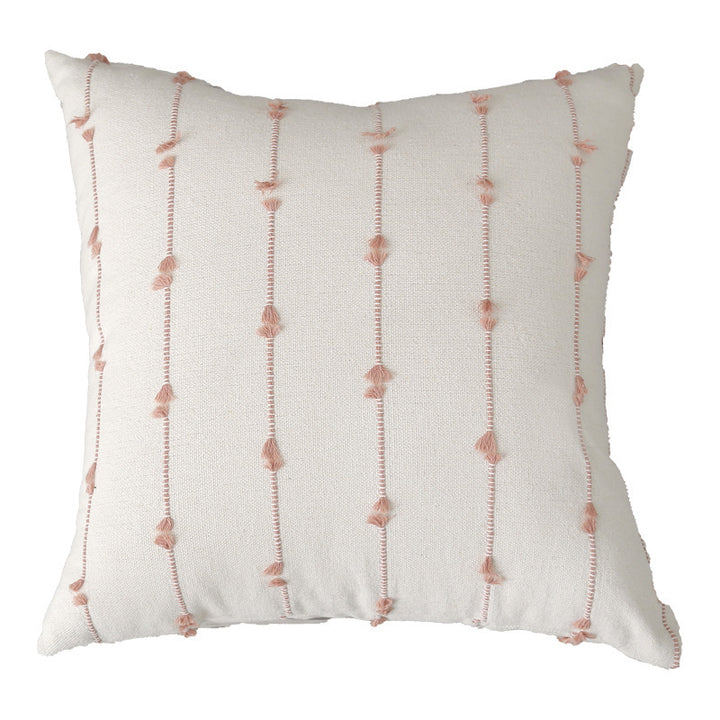 Textured Embroidered Decorative Pillow