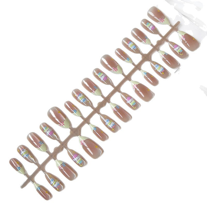 Artificial nails with elegant flower pattern Bowlift