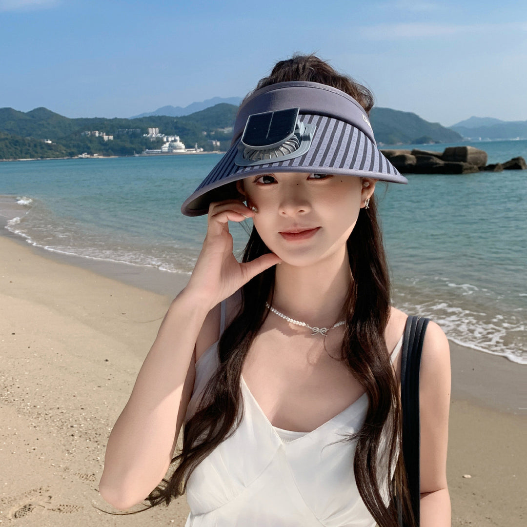 ’s sun protection visor with integrated solar panel, wide brim and adjustable headband Bowlift