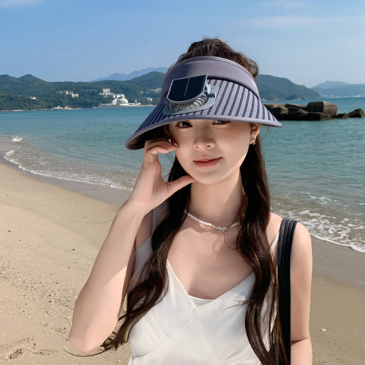 ’s sun protection visor with integrated solar panel, wide brim and adjustable headband Bowlift
