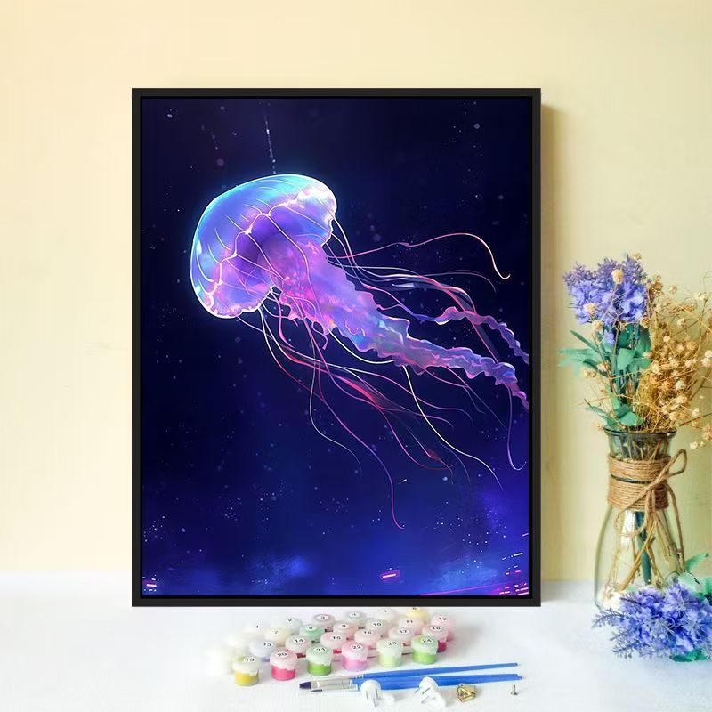 Jellyfish-Inspired Canvas Wall Art Bowlift