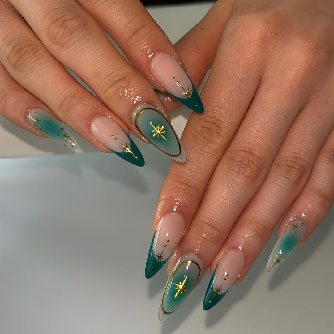 Artistic Geometric Pointed Nail Art Bowlift
