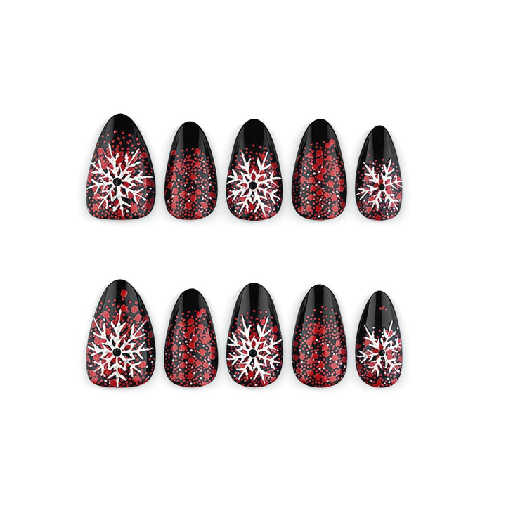 Artificial nails with snowflake design Bowlift