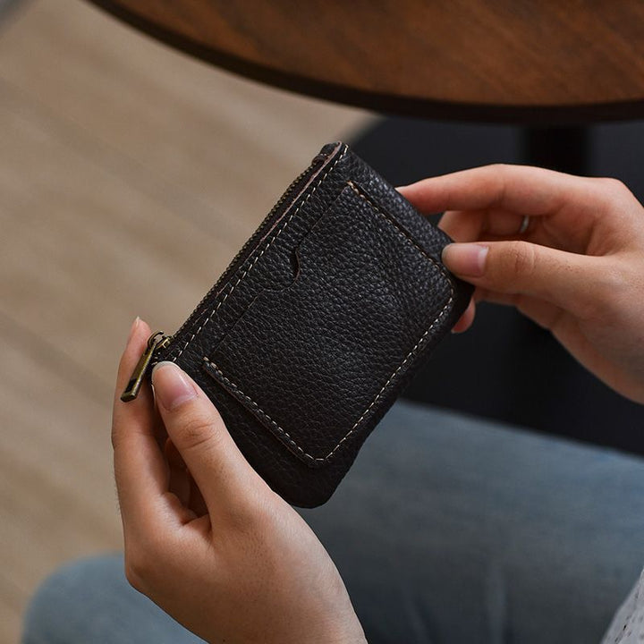 Textured Leather Card Holder Bowlift
