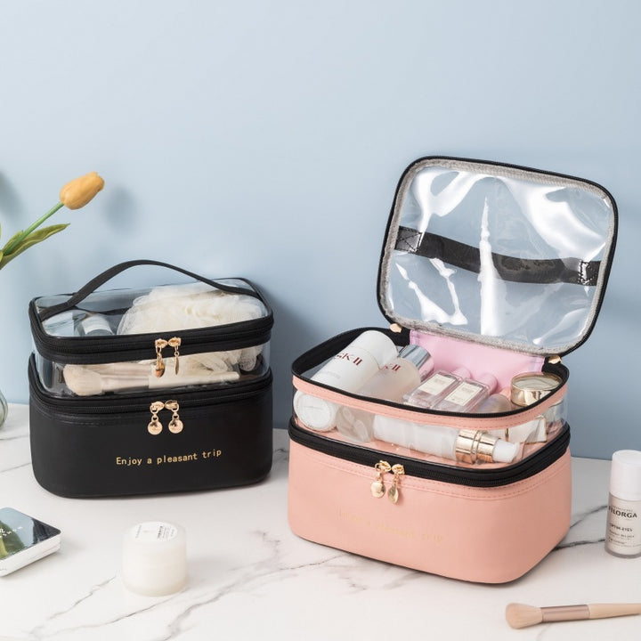 Dual-Layer Transparent Cosmetic Organizer Bowlift