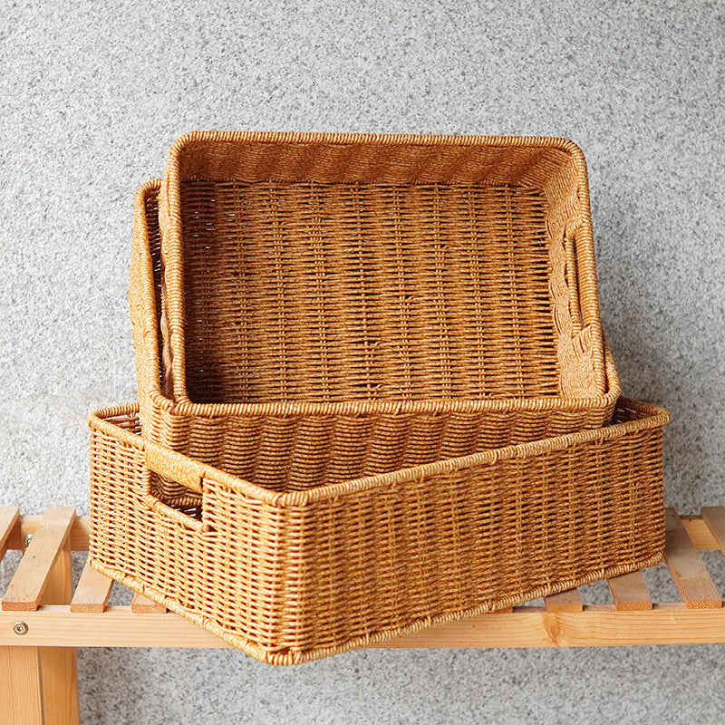 Handwoven Rectangular Storage Basket Bowlift