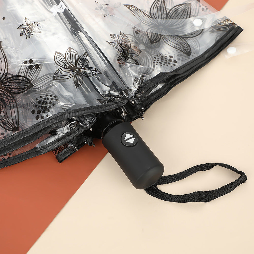Women's Foldable Umbrella with Floral Pattern Bowlift