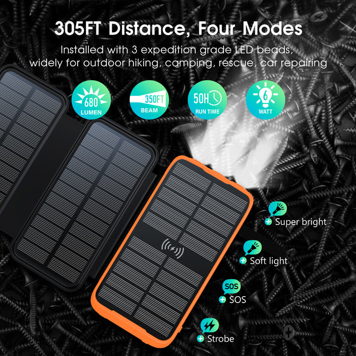 Solar Power Bank with Wireless Charging Function by Bowlift