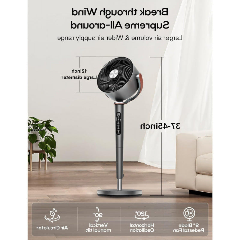 Unisex Stand Fan with High-Performance Features and Remote Control Bowlift