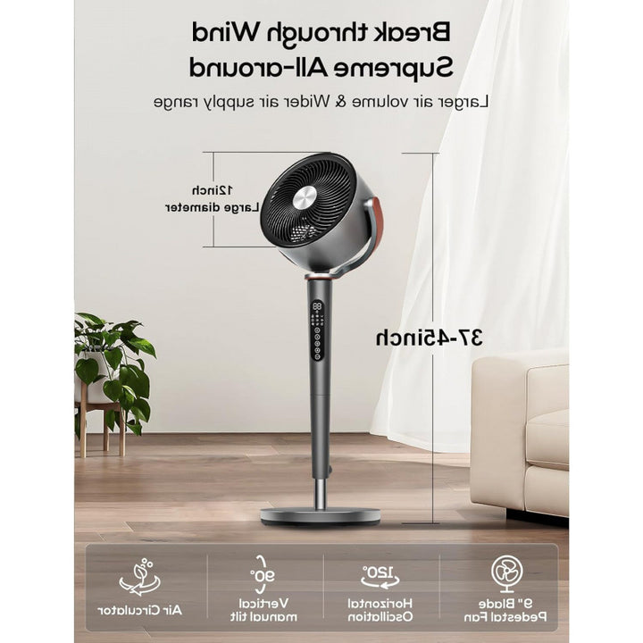 Unisex Stand Fan with Intelligent Control Bowlift