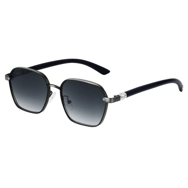 Designer Square Metal-Frame Sunglasses with Gradient Polarized Lenses Bowlift