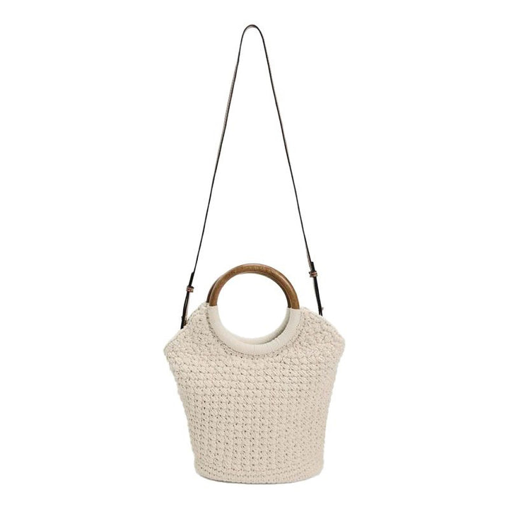 Handcrafted tote bag with round wooden handle Bowlift