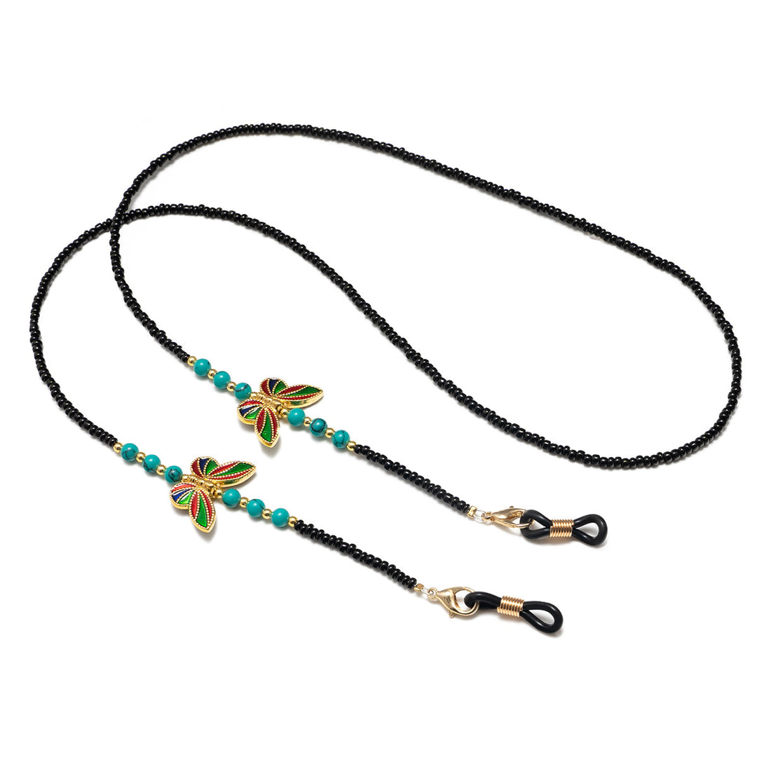 Decorative Eyewear Chain with Butterfly Accents Bowlift