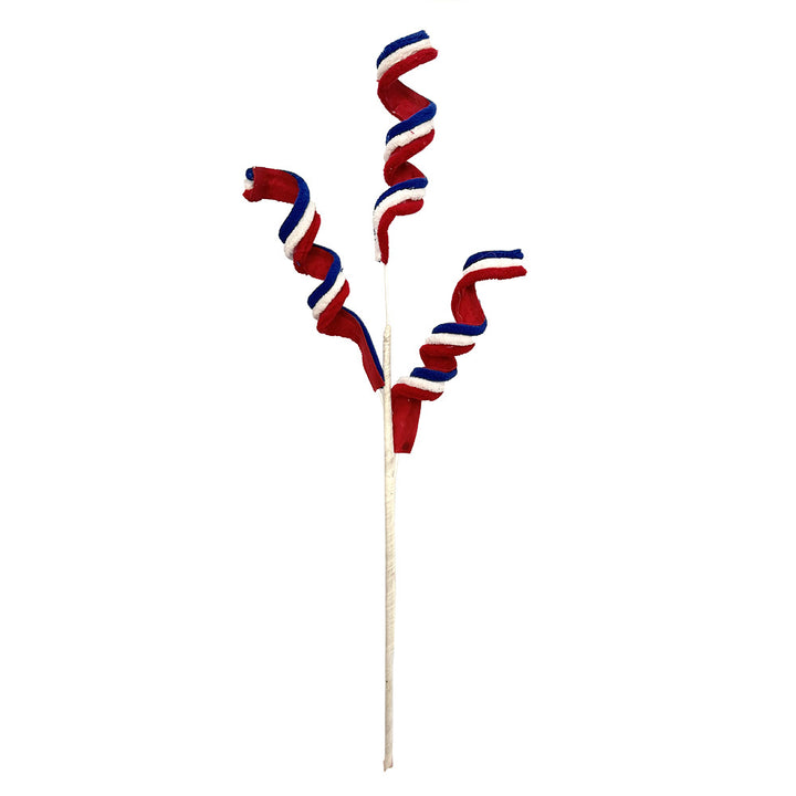 Unisex decorative spiral plug branch with wrapped fabric tape and flexible wire base Bowlift