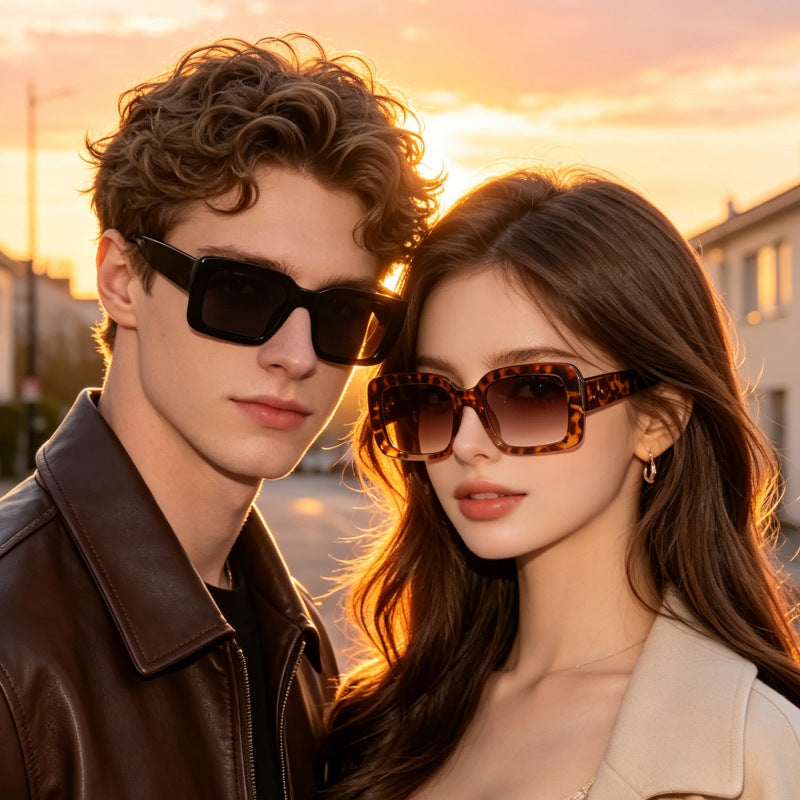 Retro Chunky Rectangular Acetate Sunglasses with Polarized Full UV Protection Bowlift