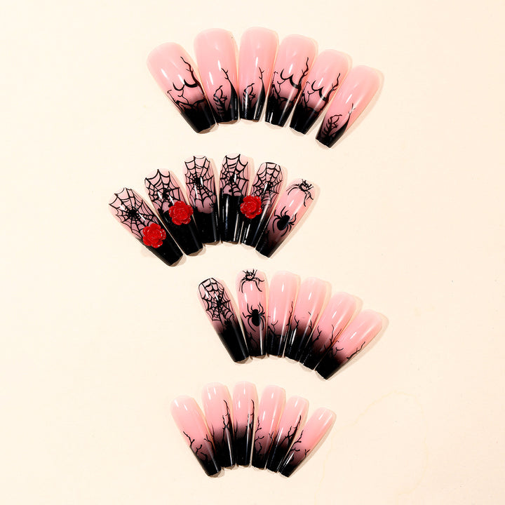 Gothic-Inspired 3D Halloween Nail Art Extensions Bowlift