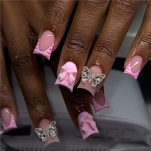Playful Floral Design Press-On Nail Extensions Bowlift