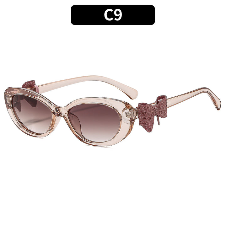 Chic Bow-Accent Cat-Eye Glasses