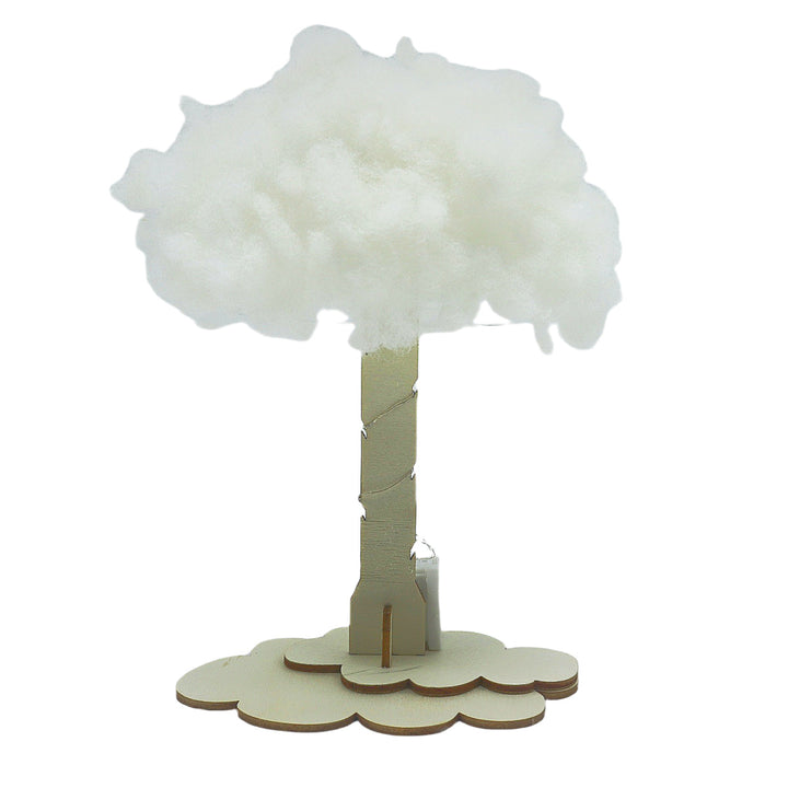 Handmade cloud LED night lamp with wooden base and cotton shade Bowlift