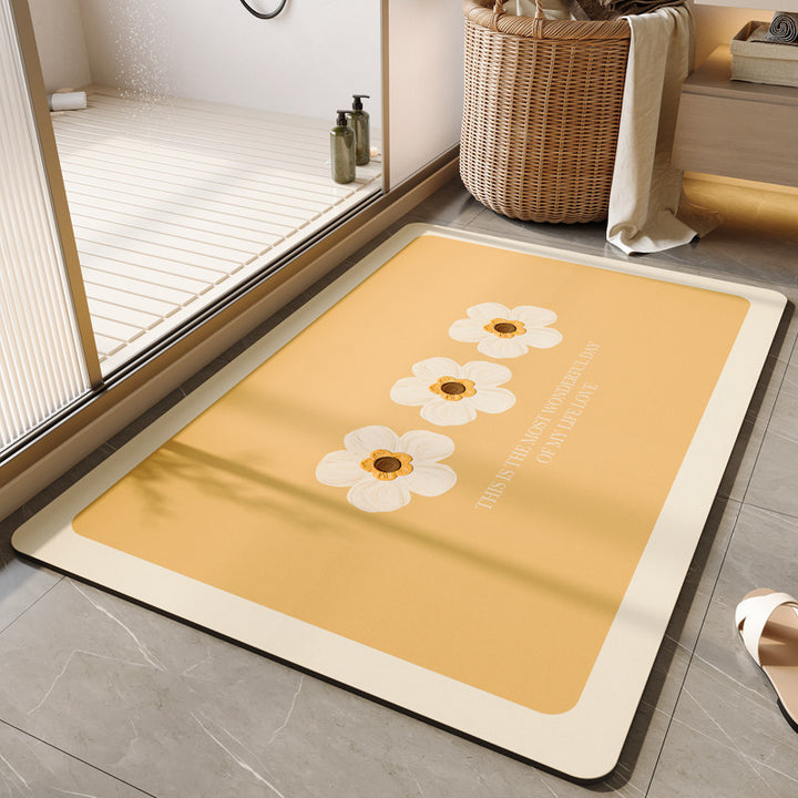 Decorative Floral Bath Mat Bowlift