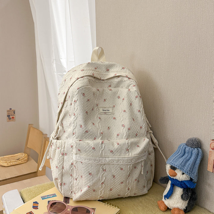Vintage Floral Embroidered Backpack Bowlift