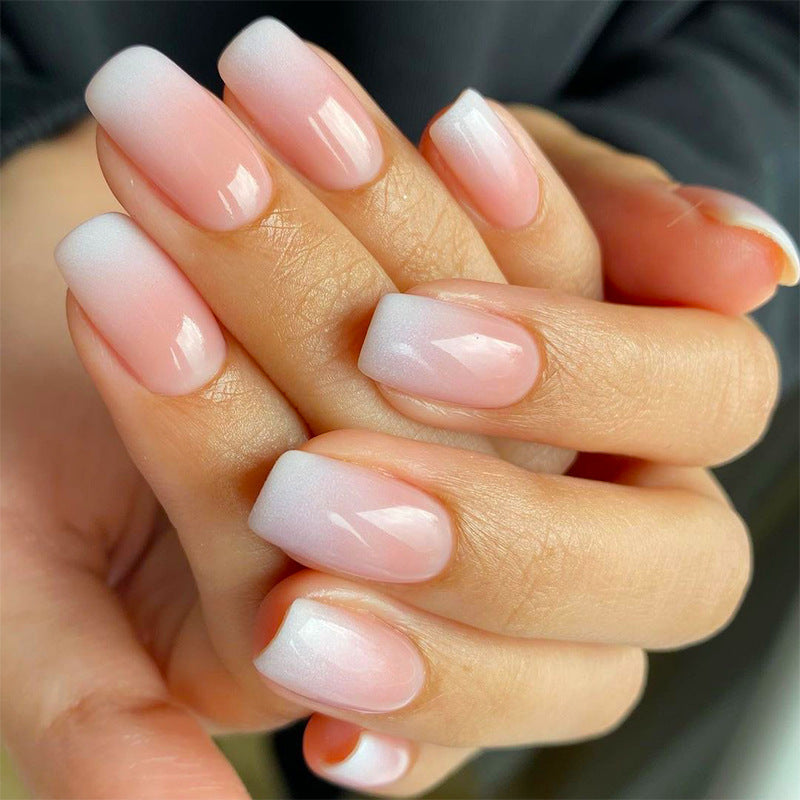 Artful Nail Extensions with Ombre Design Bowlift