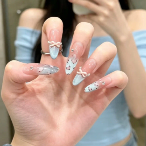 Natural Ombre Acrylic Nail Set Bowlift