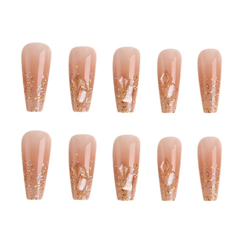 Artificial nails with glamorous glitter accents Bowlift