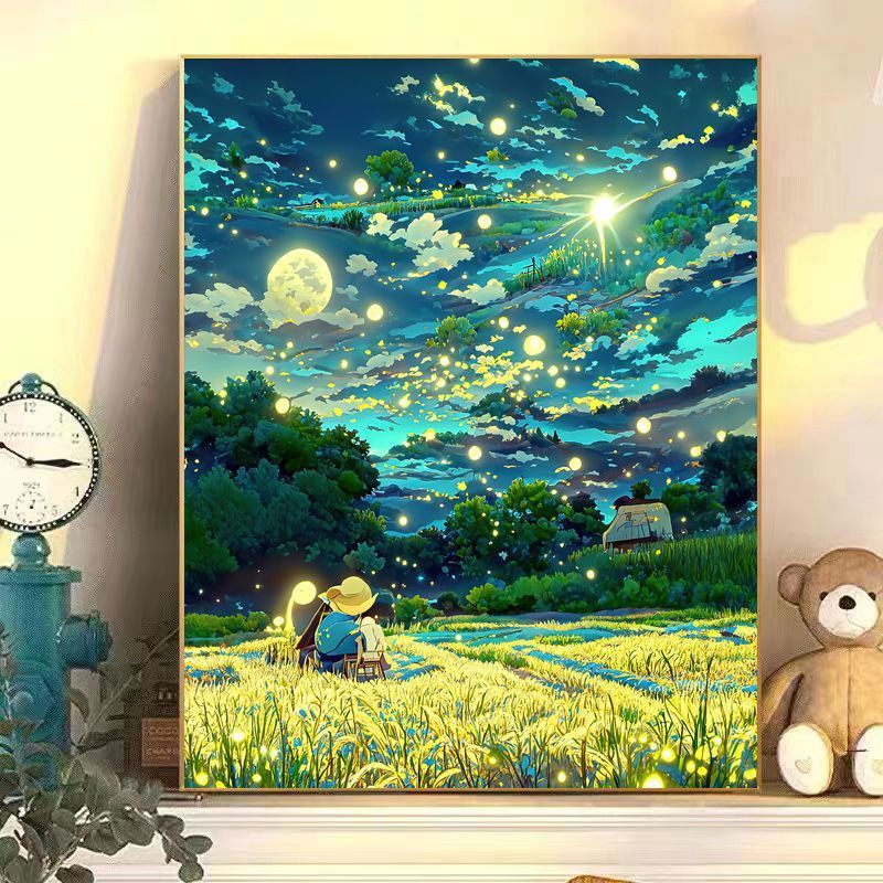 Enchanting Moonlit Landscape Canvas Art Bowlift
