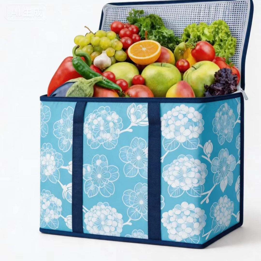 Insulated shopping bag with large volume Bowlift