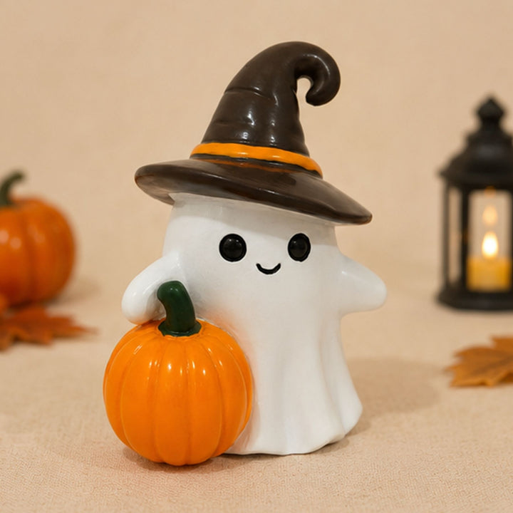 Decorative ghost figure with pumpkin Bowlift