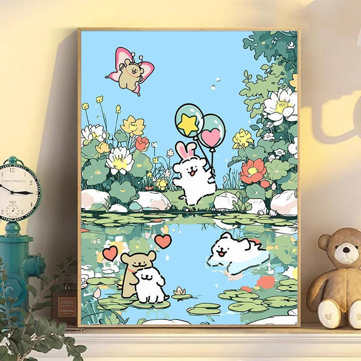 Playful Cartoon Dog Wall Art Bowlift