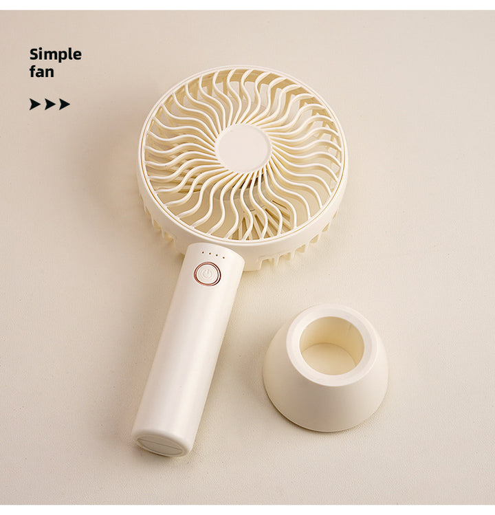 Women's Portable Hand Fan with Ergonomic Handle and Integrated Stand Function Bowlift