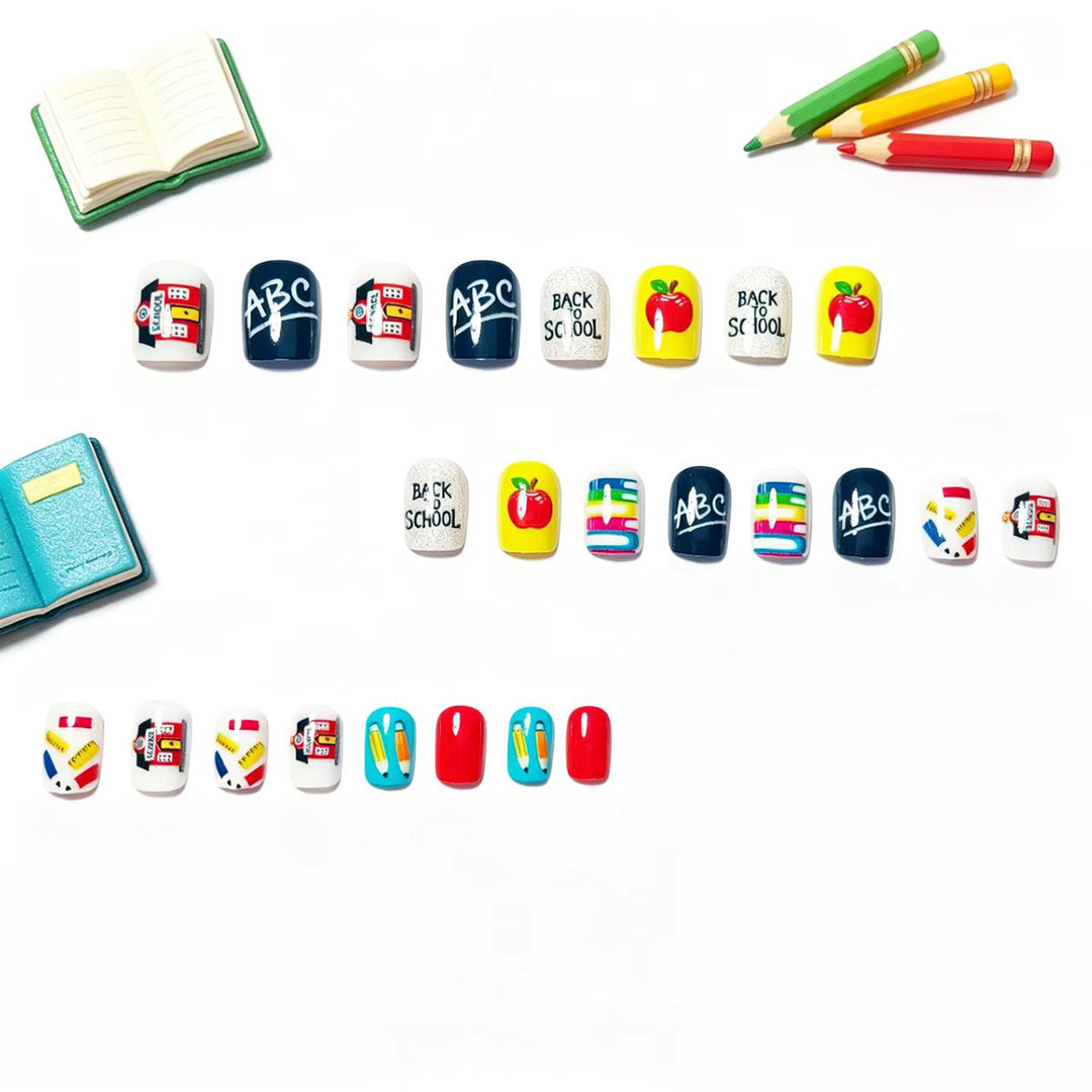 Art Nails with Creative School Motif Bowlift