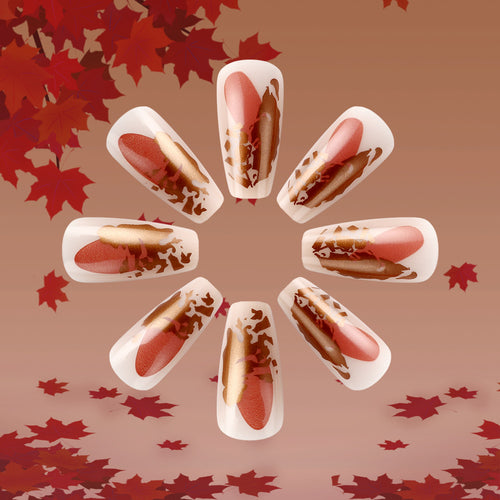 Artistic Autumn Leaf Press-On Nails Bowlift