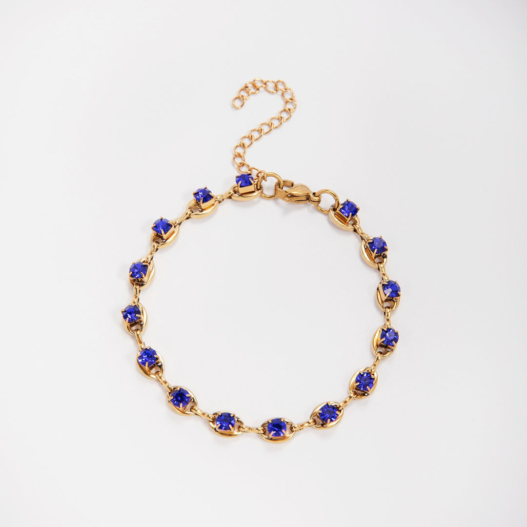 Elegant Gemstone Accent Link Bracelet Bowlift