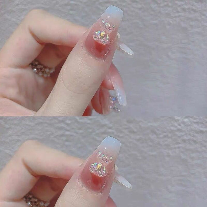 Artful Nail Art with Cute Bunny Pattern Cold Bowlift