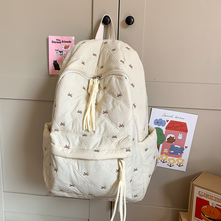 Quilted Playful Design Backpack Bowlift