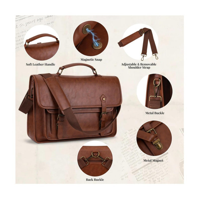 Elegant Laptop Briefcase with Multifunctional Compartments Bowlift
